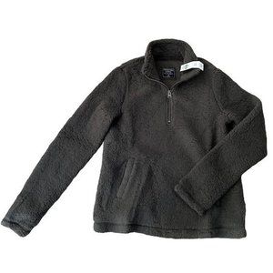 Abercrombie & Fitch Grey Soft Fleece Quarter Zip Pullover